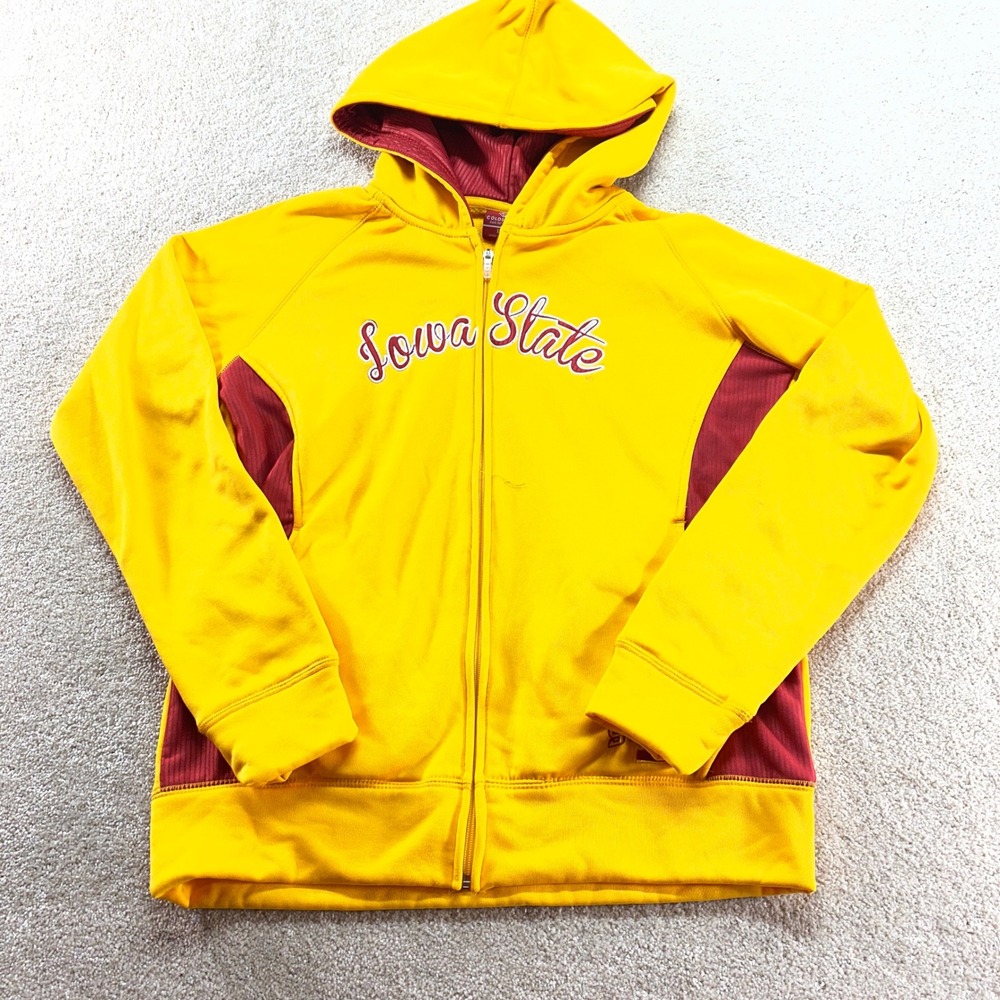 Colosseum Sweater Womens XL Iowa State Cyclones Yellow Full Zip Hoodie Jacket